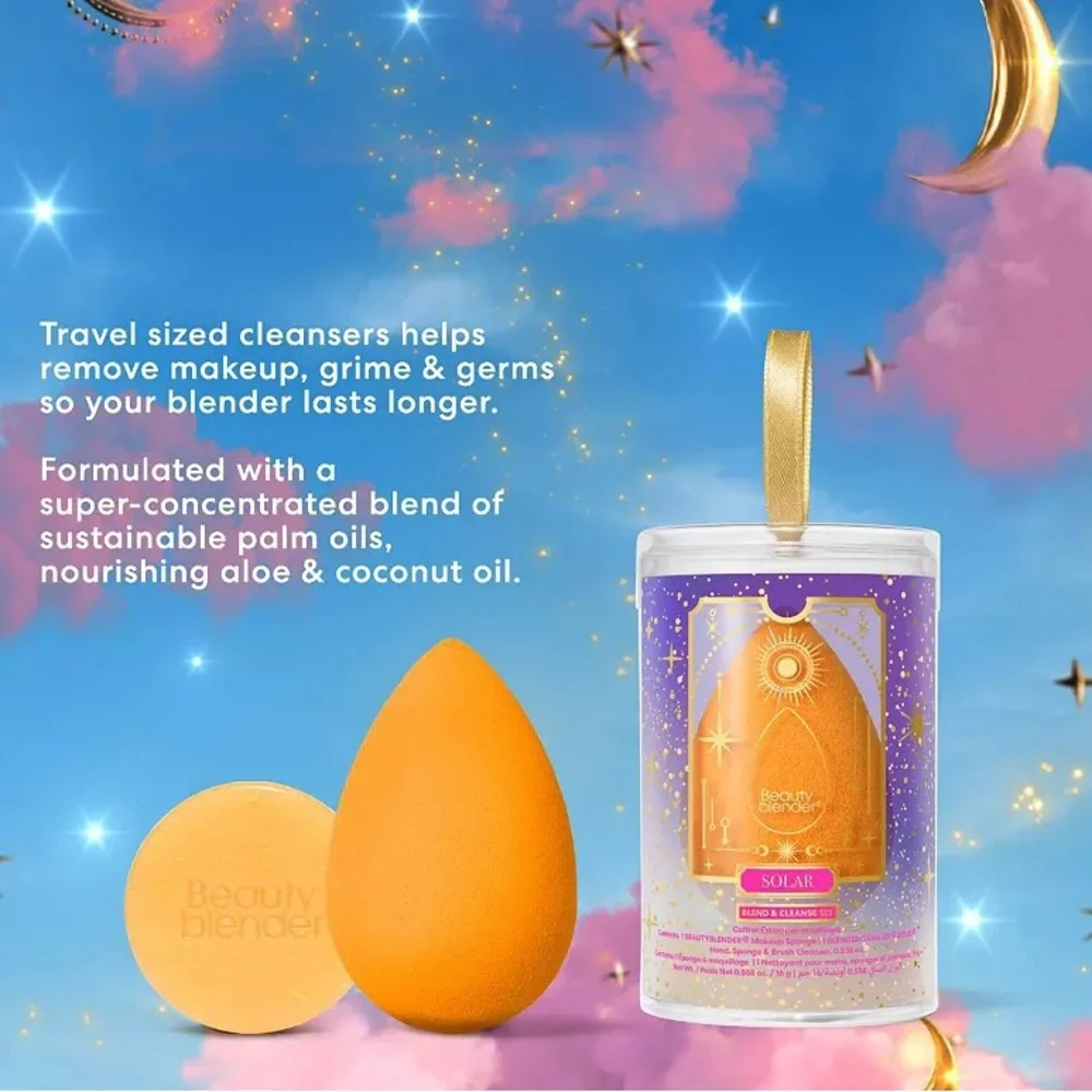 4/$30 Sale💫Blendercleanser Solid Solar Makeup Sponge Cleanser Mini Solar Gold